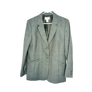 Pendleton Women's Virgin Wool Plaid Blazer Lined 12 Green